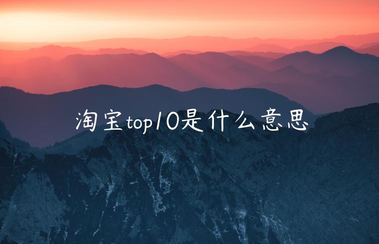 淘寶top10是什么意思